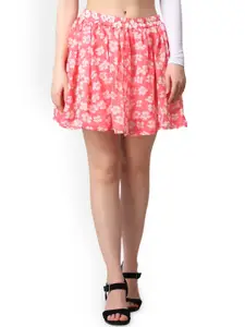 Moda Rapido Women Printed Pleated Mini Flared Skirt