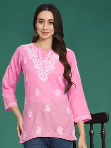 PARAMOUNT CHIKAN Women Ethnic Motifs Embroidered Chikankari Kurti