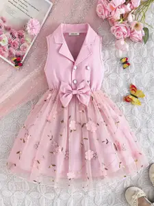 INCLUD Girls Floral Print Fit & Flare Dress