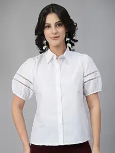 Style Quotient Women Smart Regular Fit Spread Collar Solid Casual Shirt