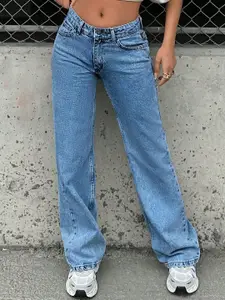 DressBerry Women Straight Fit High-Rise Light Fade Acid Wash Stretchable Jeans  Plus Size