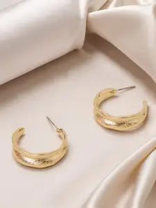 Accessorize Gold-Plated Contemporary Half Hoop Earrings