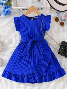 INCLUD Girls Flutter Sleeve Fit & Flare Dress