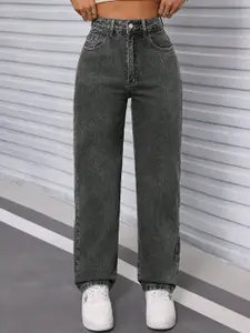 DressBerry Women Comfort Straight Fit High-Rise Light Fade Acid Wash Stretchable Jeans