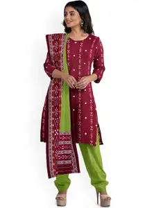 KALPRA FASHION Geometric Printed Pure Cotton Unstitched Dress Material