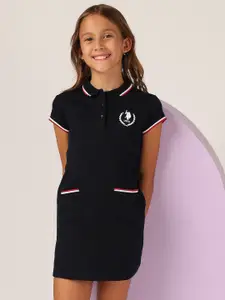 U.S. Polo Assn. Kids Girls Shirt Collar T-shirt Mini Dress