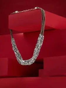 AMI Silver-Plated Ami Dazzling Multistrand Beaded Layered Necklace