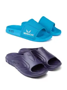 BERSACHE Men Set Of 2 Sliders Flip Flops
