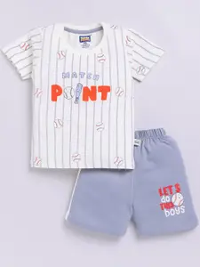 Nottie Planet Boys Printed Round Neck Pure Cotton T-Shirt With Shorts