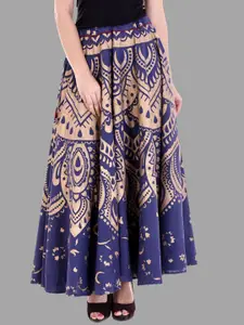 HANDICRAFT PALACE Women Printed Pure Cotton Wrap Maxi Skirt