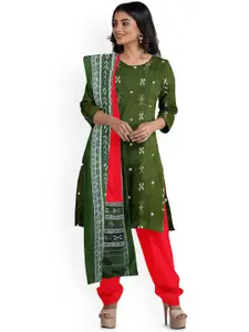 KALPRA FASHION Geometric Printed Pure Cotton Unstitched Dress Material