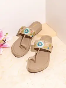 Inc 5 Women Embroidered Ethnic One Toe Flats