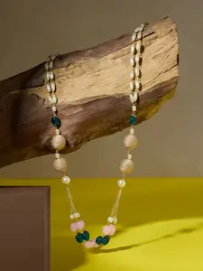 AMI Gold-Plated Artificial Beads Statement Necklace