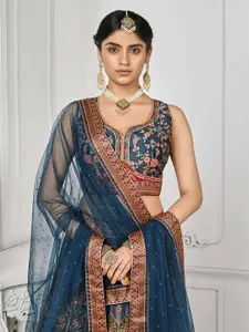 SAPTRANGI Embellished Beads and Stones Ready to Wear Lehenga With Blouse And Dupatta