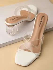 LOUIS STITCH Women Transparent Block Heel Sandals