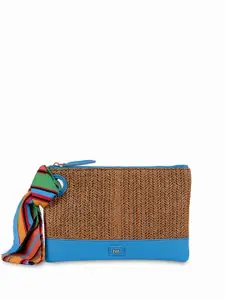 HIE Women Textured Leather Mini Hand Bag Cosmetic & Small Travel Pouch.