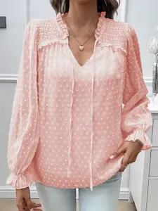 all about you Ruffles Smocking Puff Sleeve Top