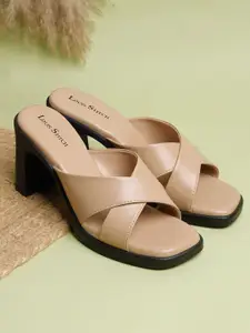 LOUIS STITCH PU Women Block Heel Sandals