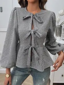 all about you Women  Tie-Up Neck Top