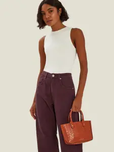 Accessorize Women Mini Woven Faux Leather Handbag