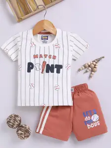 Nottie Planet Boys Printed Round Neck Pure Cotton T-Shirt With Shorts