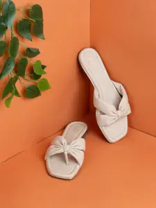 Inc 5 Women Bow Detailed T-Strap Flats