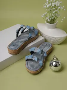 LOUIS STITCH Women Dual Strap Diamond Stone Sandals