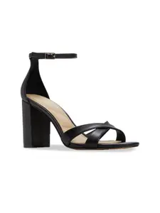 ALDO Women Leather Block Heel Sandals with Buckles
