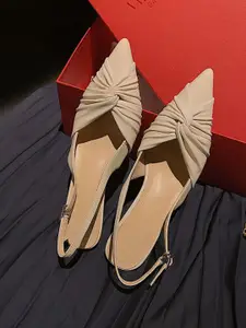 PURPLEHUNT Women Striped PU Slim Heel Pumps