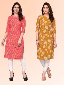 KETAKI FASHION Selection Of 2 Floral Printed Straight Kurtas