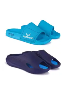 BERSACHE Men Pack OF 2 Self Design Ultra Soft Sliders
