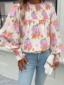all about you Women Printed Puff Sleeve Top