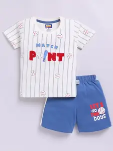 Nottie Planet Boys Printed Round Neck Pure Cotton T-Shirt With Shorts