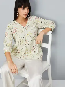 max Women Floral Printed V-Neck Kurti