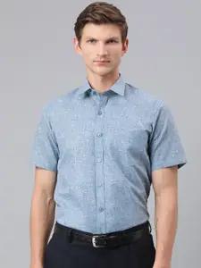 ACCOX Men Comfort Regular Fit Solid Spread Collar Linen Formal Shirt