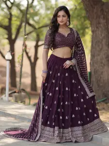 Fashion Basket Sequinned Unstitched Lehenga & Ready to Wear Blouse With Dupatta