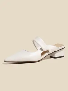 PURPLEHUNT Women Pointed Toe Block Heel Pumps