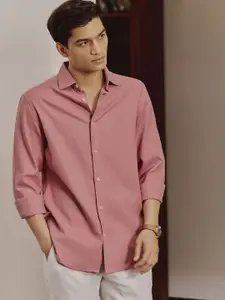 Andamen Men Premium Slim Fit Solid Spread Collar Cotton Casual Shirt