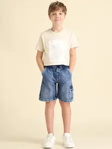 U.S. Polo Assn. Kids Boys Regular Fit Mid-Rise Denim Shorts