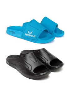 BERSACHE Men Pack Of 2 Self Design Ultra Soft  Clogs & Sliders