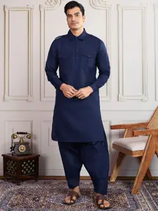 House of Pataudi  Shirt Collar Pathani Kurta With Salwar