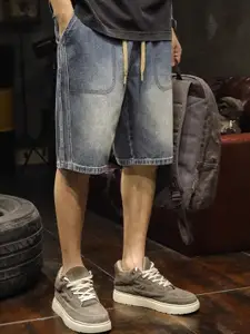 The Roadster Lifestyle Co. Men Loose Fit Mid-Rise Denim Jorts