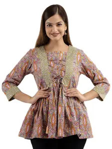 DMP FASHION Floral Printed A Line Pure Cotton Kurta