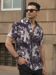 Powerlook Men Abstract Printed Spread Collar Casual Shirt