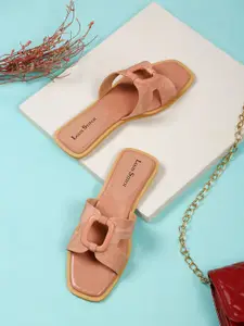 LOUIS STITCH  Women Flat Square Buckle Strap Sandals