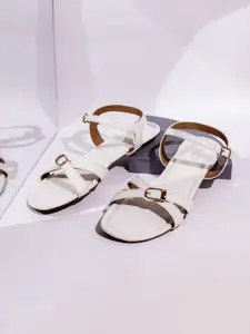 Inc 5 Women Buckle Detailed Open Toe Flats