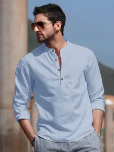 Anouk Band Collar Cotton Short Kurta