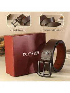 The Roadster Lifestyle Co. Men Textured Leather Formal Belt
