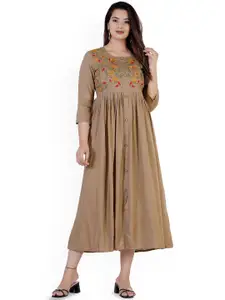 DMP FASHION Floral Embroidered Round Neck Anarkali Kurta