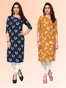 KETAKI FASHION Selection Of 2 Abstract Printed Straight Kurtas